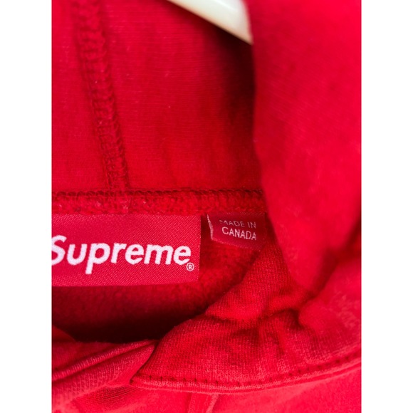 Supreme Red Arch Logo Water Droplet Hoodie Sweatshirt Mens Size M - Picture 6 of 11